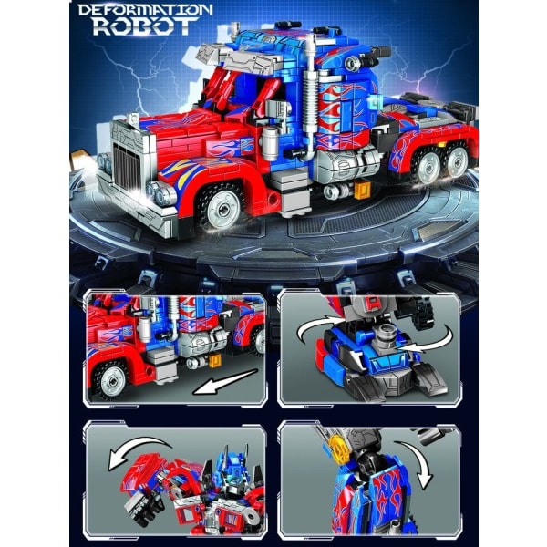 2 i 1 Deformation Robot Bygge Klodse Sæt Klodser Legetøj Transform Biler Fødselsdag Legetøj