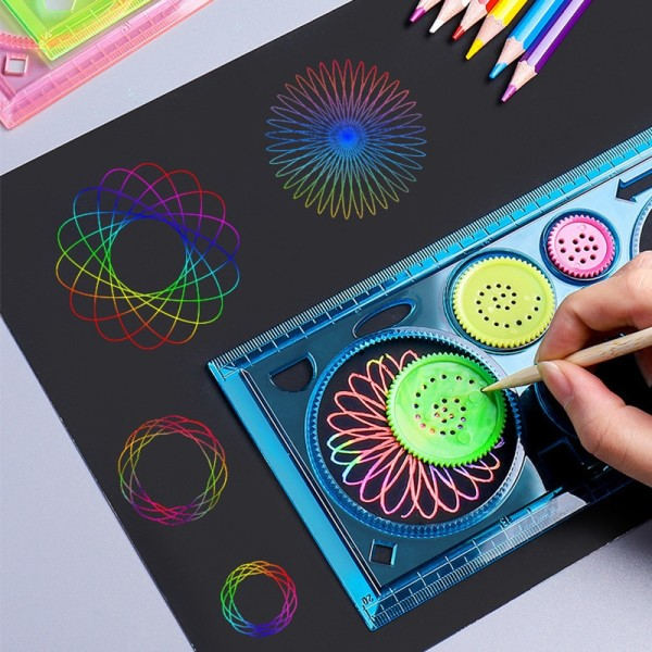Multi Shaped Plastic Lineal Maling Tegning Skabelon Oval Geometrisk Skabelon Kurve Mønster