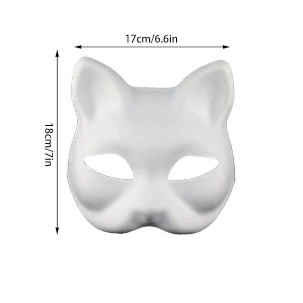 5 stykker Emballasje Maskerade Maske Halloween Fest Maske DIY Rever Maske Håndmalt Anime Katt Maske