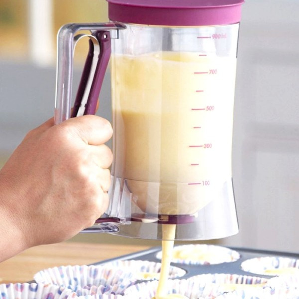 900 ml smet dispenser bakning mjöl pasta dispenser för pannkakor muffins
