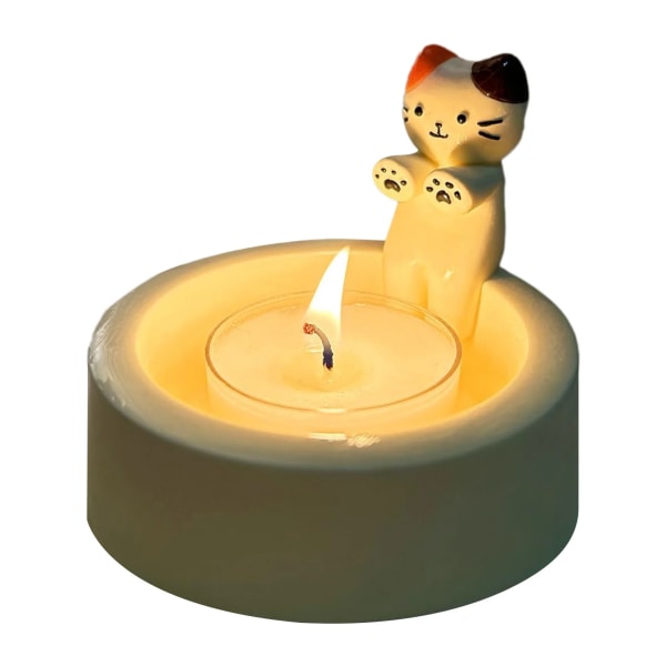 Kissanpentu kynttilänjalka söpö kissa kynttilänjalka luova aromaterapia kynttilänjalka kestävä korkea tempe sarjakuva kynttilänjalka koriste