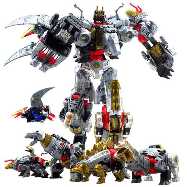 Sæt med 5 stykker G1 Transformation Action Figur Dinoking Volcanicus Grimlock Slag Slam Snarl Swoop Slash Dinobot KO Robot Legetøj