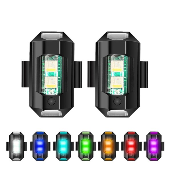 LED Antikollisjon Varsel Lys Mini Signal Lys Drone med Strobe Lys 7 Farger
