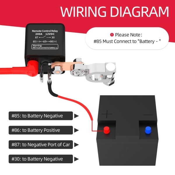 Batteri Switch Relä 12V Fjärrkontroll Batteri Koppla bort Klipp Av Isolator Switch
