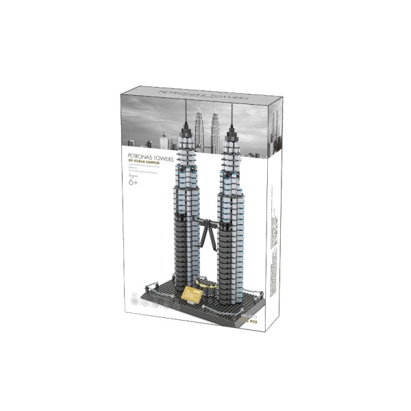 Maailma Arkkitehtuuri Kuala Lumpur Petronas Twin Towers Tree DIY Mini Timantti Blocks Bricks Rakennus lelu