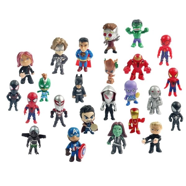 Advent Kalender Kasse 24 stykker Gaver Avengers Anime Figurer Spider Man Iron Man Hulk Kids Jule Legetøj