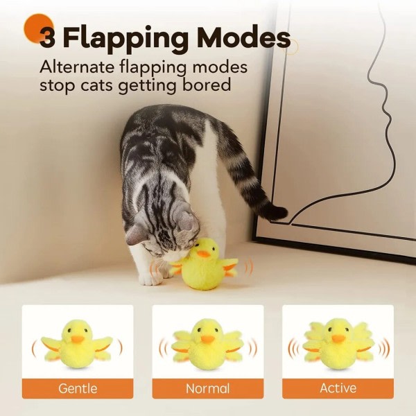 Katt leksaker interaktiva för inne katter uppladdningsbar touch aktiverad anka katt gnisslande katmynta leksak