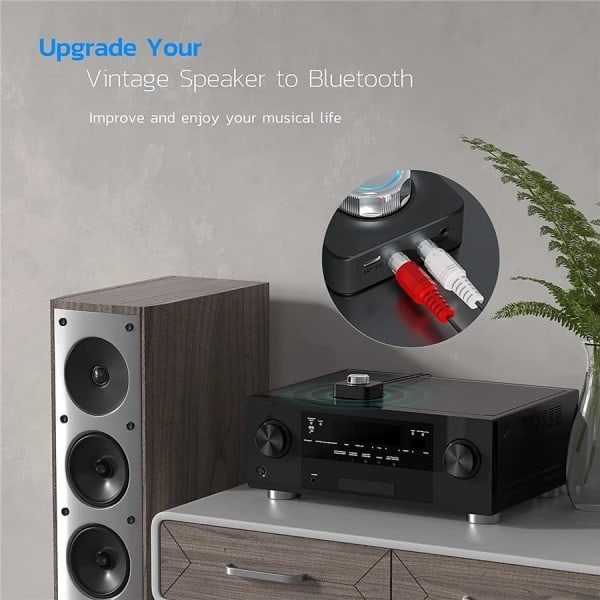 Bluetooth 5.0 Lyd Receiver 3D Stereo Musik Trådløs Adapter TF Card RCA 3.5mm 3.5 AUX Jack
