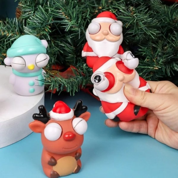 Jul leksaker anti stress bollar tomten snögubbe älg dekompression kläm sensoriska leksaker