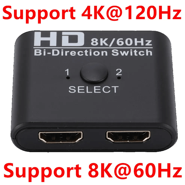 Professional 4K x 2K HDMI kytkin kaksisuuntainen 2 porttia HDMI jakaja kytkin kannettavalle PC Xbox PS3/4 TV laatikko näytölle