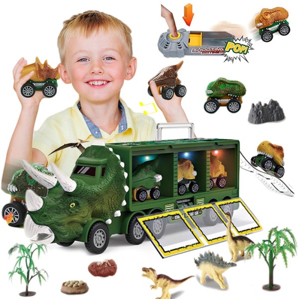 Dinosaurus kuljetus lelu kuorma-auto veto takaisin ajoneuvot dino kontti säilytys auto