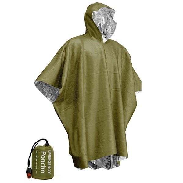 Alumiini kalvo kertakäyttö poncho lämmin lämpö sadetakki