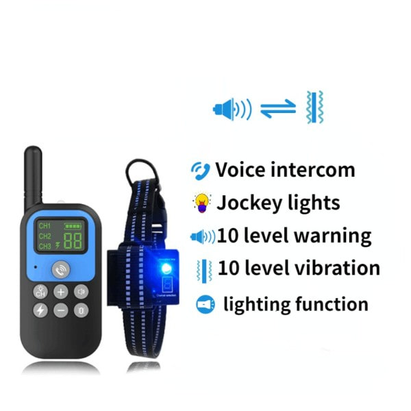 Elektrisk hund trening halsbånd stemme walkie-talkie kjæledyr fjernkontroll kontroll vanntett oppladbar