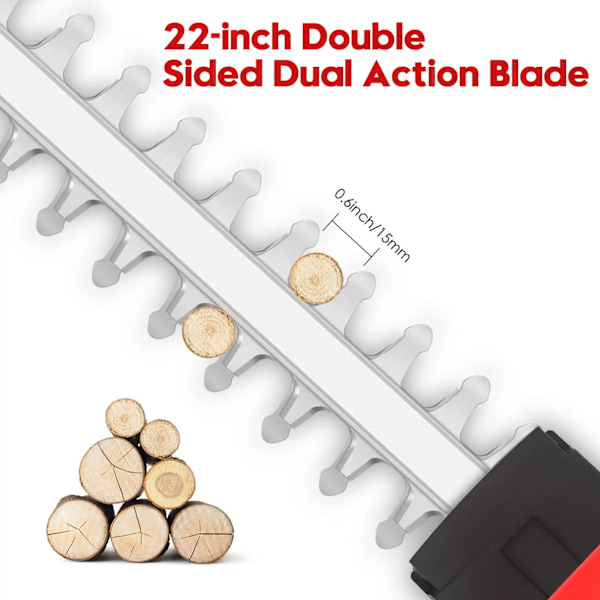Elektrisk häcksax med 3,0Ah batteri & laddare med Dual Action blad