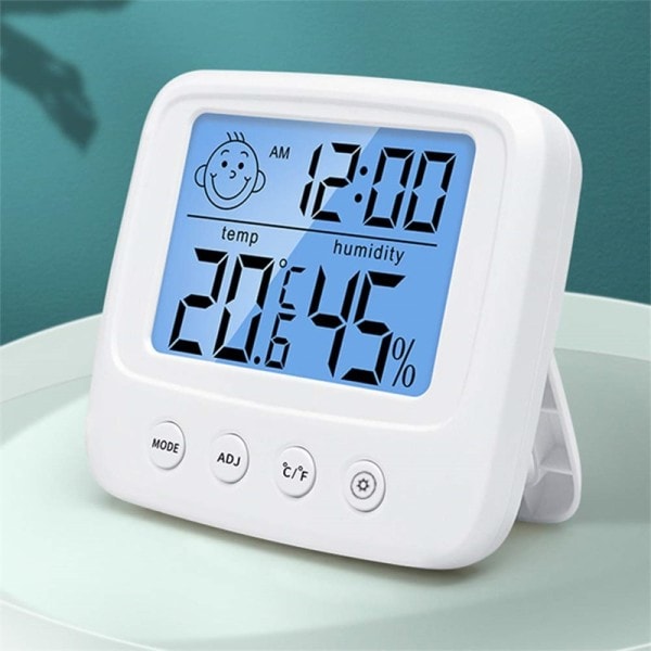 LCD Digital Temperatur Fugtighed Måler Baggrundsbelysning Hjem Indendørs Elektronisk Hygrometer Termometer