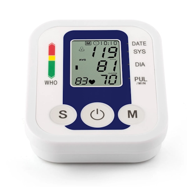 Arm Blod Tryck Monitor Tryck Sensor Monitor BP Utrustning Automatisk Tonometer Digital Tensiometer LED Display