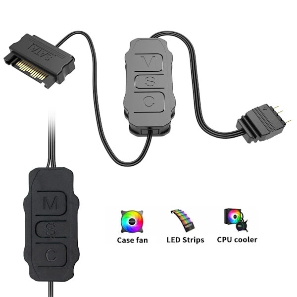 5V 3Pin ARGB Controller SATA Strømforsyning Mini RGB LED