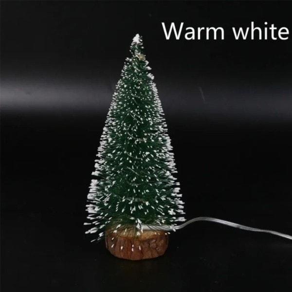 Mini kunstig juletrær pynt  fest bordplate miniatyr snø frost jule tre