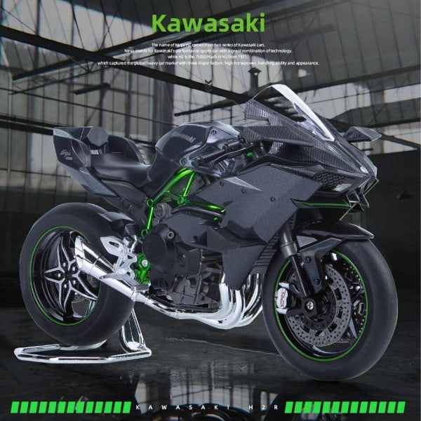 Kawasaki H2R Ninja Aloy Die Cast Motorcykel Model Legetøj