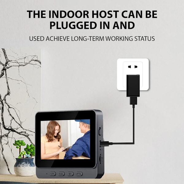 4,3'' IPS Skärm 2,4G Trådlös Visuell Intercom Dörrklocka med skärm