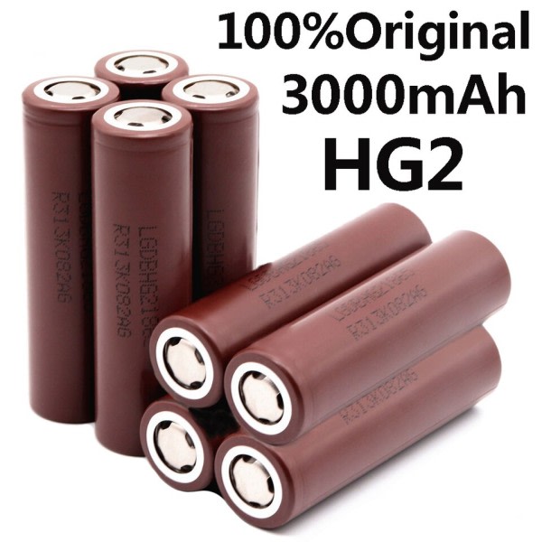 3000mAh batteri 18650HG2 3,6V Utladning 20A Dedikert for Hg2 Strøm Oppladbart Batteri