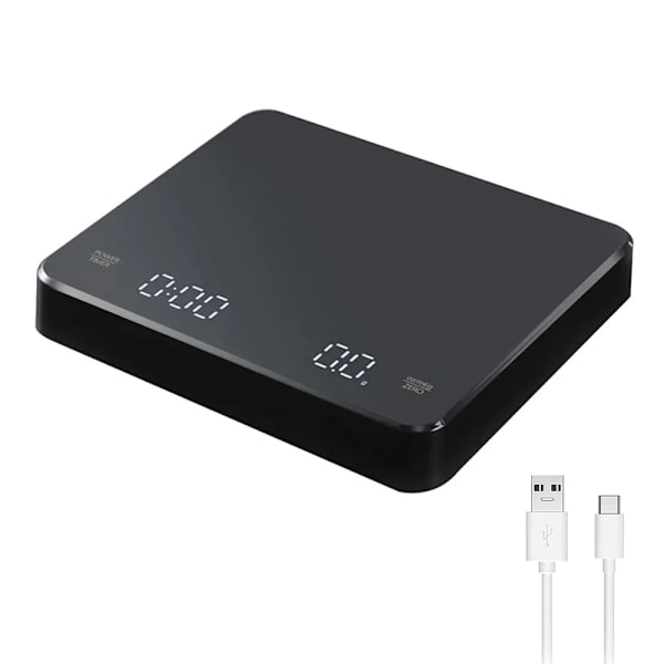 Digitaalinen kahvi vaaka ajastimella LED näyttö espresso USB 3kg enimmäispaino 0,1g korkea tarkkuus Oz/ml/g Keittiö vaaka