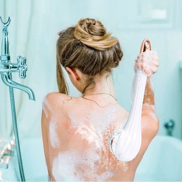 Elektrisk bad bad børste massager håndholdt vandtæt rengøring massage kropsbørste