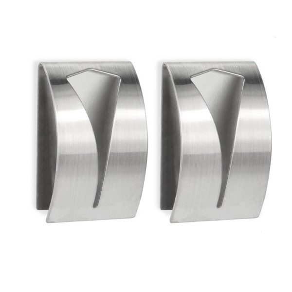 2stk rustfrit stål selv klæbende hardware clips bøjle badeværelse håndklæde kroge holder