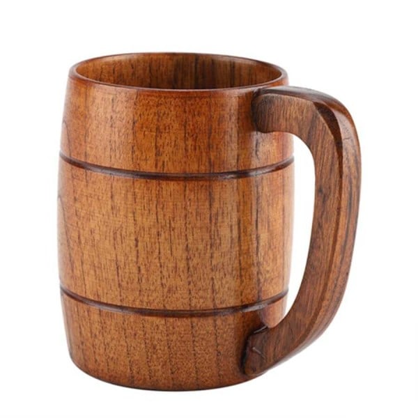 Natur Trä Öl Kopp Retro Stor Kapacitet Te Vatten Klassisk Trä Dricksmugg