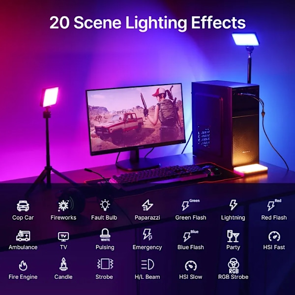 RGB LED Video paneeli valo 7 tuumainen tasku täyttö valo himmennettävä 2500-9000K 4000mAh valokuvaus suoraan suoraan
