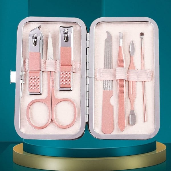 7 st set proffs manikyr set rostfritt stål hög kvalitet nagelklippare nagelkonst kit