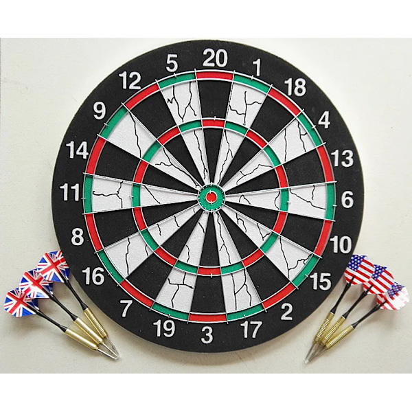 Hög kvalitet 36CM Professionell Dubbelsidig Flocking Dart Bräde Stål Spets Dart Tävling KTV Underhållning och Fritid med 6 Dart