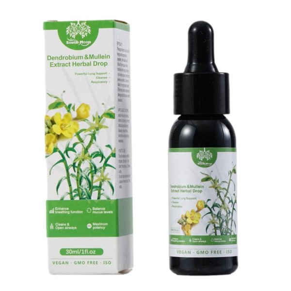 Dendrobium &  Mullein Extract - Kraftfuld Lunge Support & Respiratory & - Made Drops