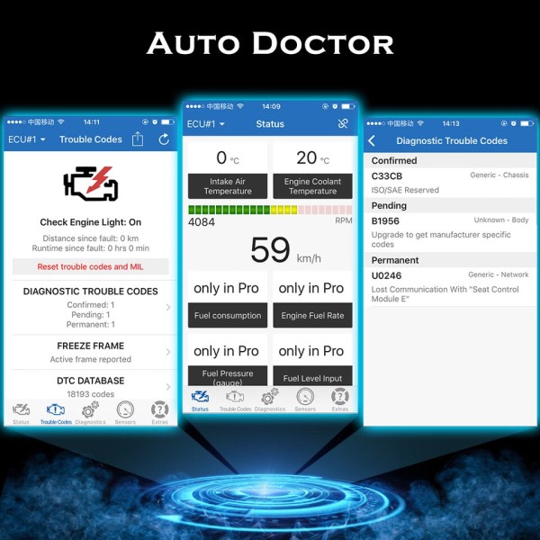 Bluetooth 5.0 OBD2 Skanner ELM 327 V1 5 OBDII Auto Bil Diagnostisk verktøy