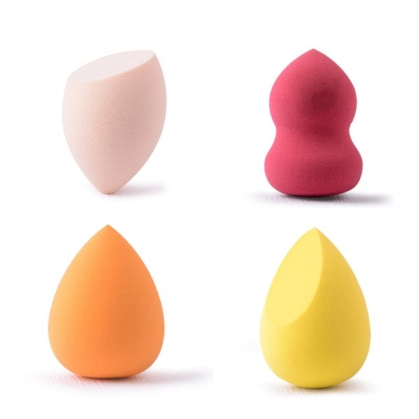 7 st Skönhet Ägg set kalebass Vatten Droppar Puff Smink Puff set Färgglad kudde Kosmetik svamp verktyg