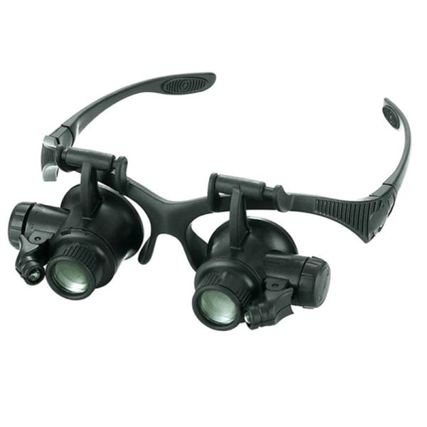Briller forstørrelsesglas10X 15X 20X 25X forstørrelsesglas briller med led lampe