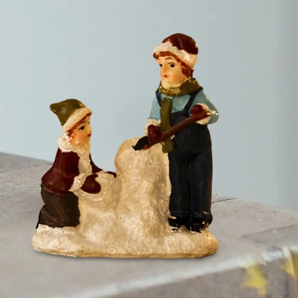 Jul Figurin Ornament Hus Opvarmning Fest Letvægts Alsidig Stabil Base Desktop Statue