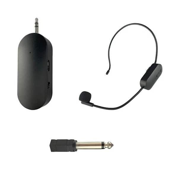 2,4G trådlös huvudmonterad Lavalier mikrofon set sändare med mottagare