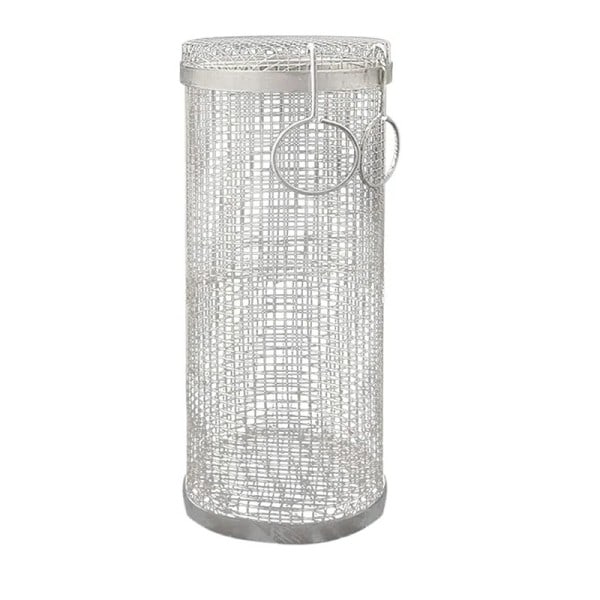 BBQ kurv rustfrit stål rullende grill kurv tråd net cylinder grill kurv