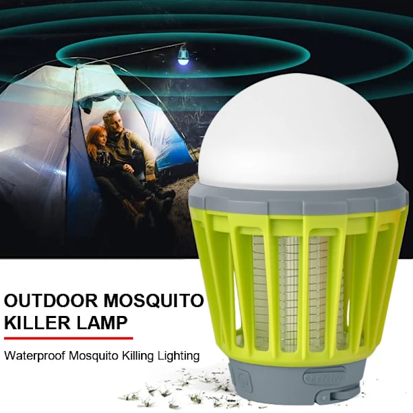 Nød Solar Lys Utendørs Vanntett Camping Lampe Oppladbar Mygg Killer Bug Zapper Lys Innendørs Stille Avvisende Lampe
