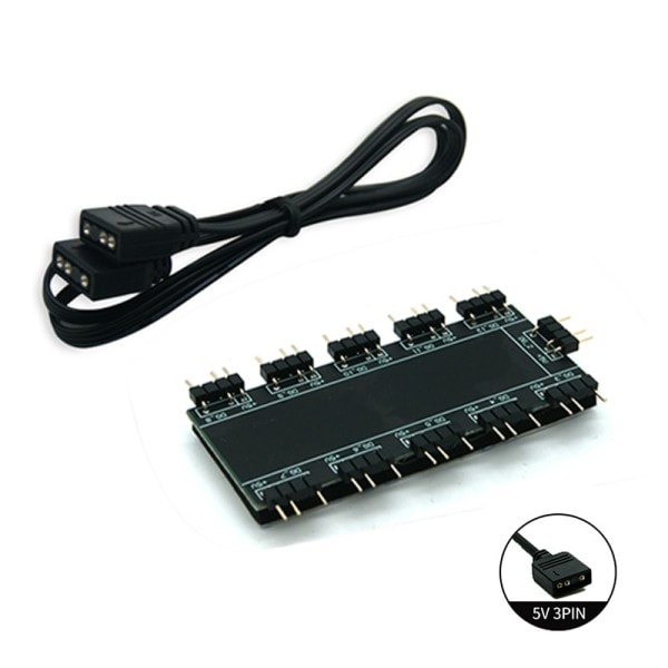 RGB SYNC Splitter, 12V 4Pin RGB / 5V 3Pin ARGB SYNC HUB Transfer Förlängning kabel