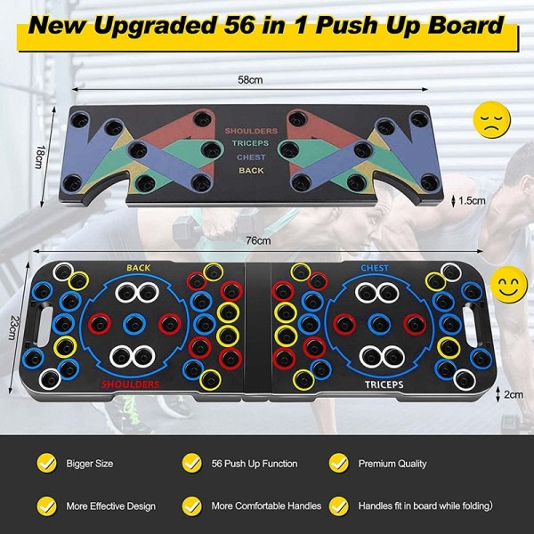 56-i-1 Push Up Board Bigger Size Multi-funktion Foldbar Push Up Bar Portable Push Up håndtag