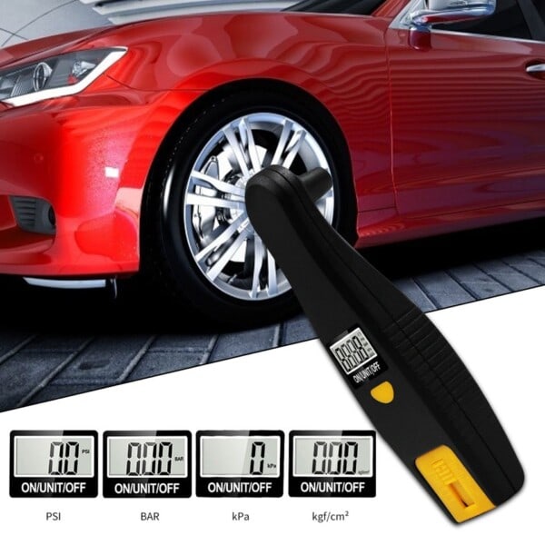 2 in 1 digitaalinen auto rengas rengas ilma paine mittari mittari LCD näyttö manometri