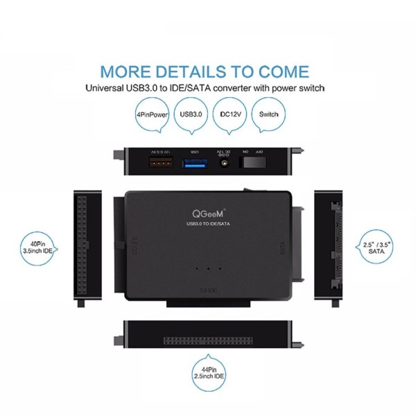 SATA USB IDE sovitin USB 3.0 Sata 2.5 3.5 kiintolevy asema HDD SSD USB muunnin