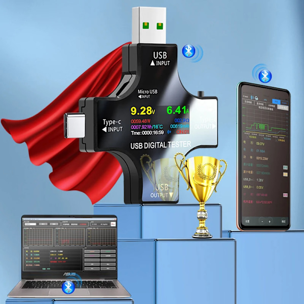 Bluetooth tyyppi-C PD digitaalinen volttimittari virta mittari ampeerimittari jännite usb virta testeri