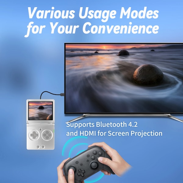 3,5'' IPS Skärm Flip Handhållen Konsoll Linux System HDMI-kompatibelt TV Utgång