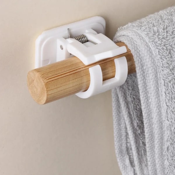 4-pack justerbara gardinstång klämmor stångliknande hängande klämmor gardinstång hängande ställ klibbiga krokar dusch gardin stång