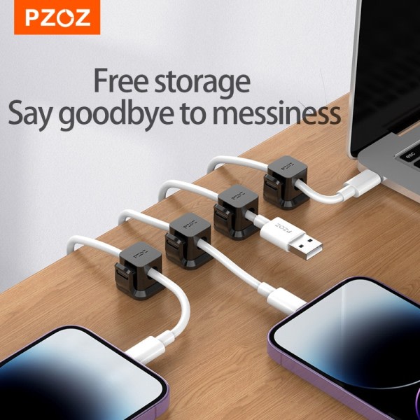 PZOZ 6 stk kabel organisering ledelse ledning holder usb kabel vinder skrivebord ryddig klemmer for mus øretelefon ledning data linje beskytter