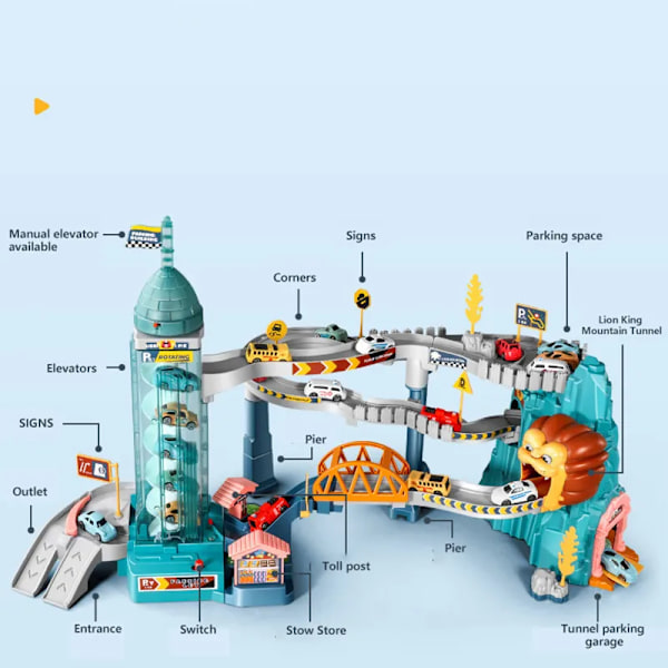 Løve tema bil bane til børn diecasts ferie gaver fødselsdag hot wheels børn pædagogisk race legetøj