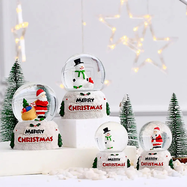 Krystall Kule Natt Lys Krystall Kule Lampe Jule Snø Globe Ornament Natt Lys Krystal Lys